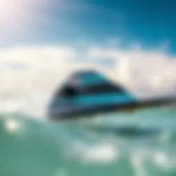 A high-performance kiteboard showcasing its sleek design and materials