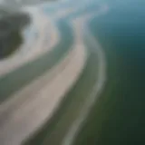 Aerial view of Sanibel Island showcasing tidal patterns