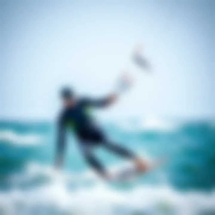 Wetsuit Functionality in Action Kiteboarder showcasing wetsuit functionality in action