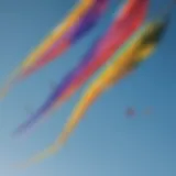 Colorful kites soaring high in the sky