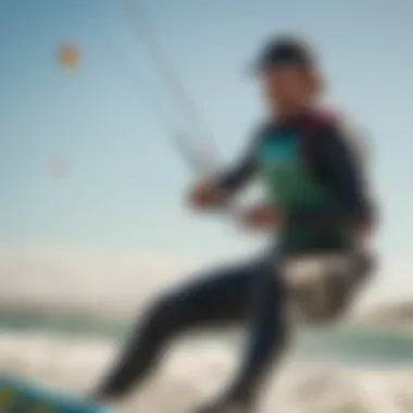 A kite surfer wearing a hat during a vibrant day on the water