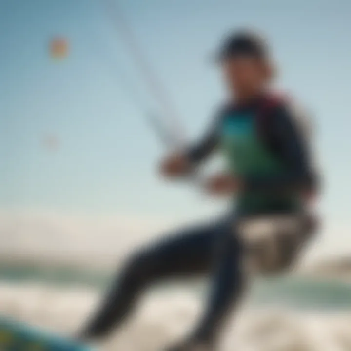 A kite surfer wearing a hat during a vibrant day on the water