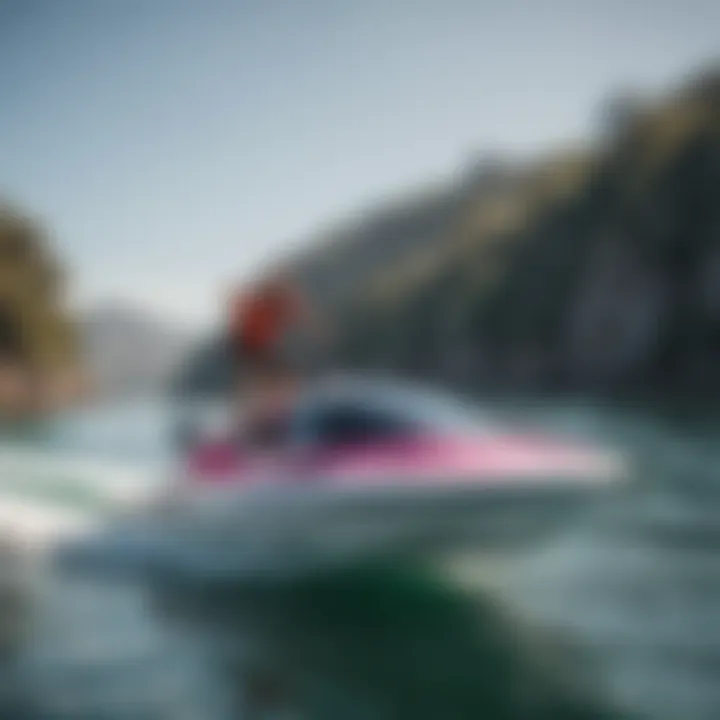 An athlete expertly maneuvering the Lyft Hydrofoil Board on serene waters, demonstrating its performance.