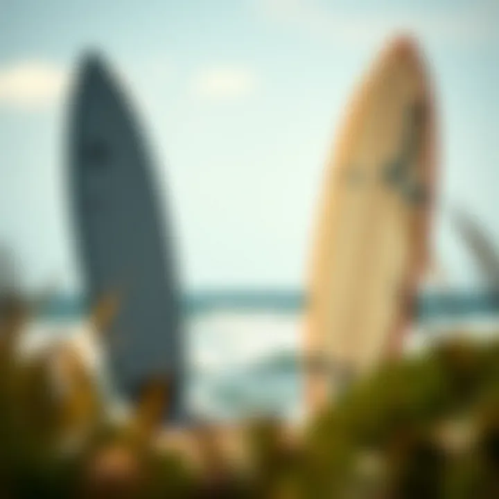 New vs Used Hydrofoil Surfboards A side-by-side comparison of new and used hydrofoil surfboards highlighting differences