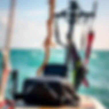 A well-maintained used kitesurfing setup ready for the water