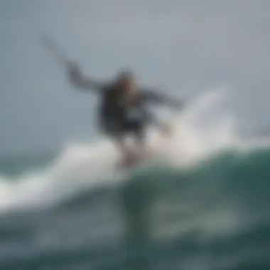 Kiteboarders of various skill levels practicing the north carve on the waves