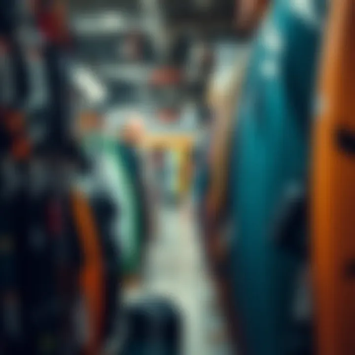 Kitesurfing gear shopping at a local store