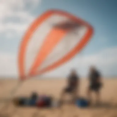 A well-maintained ultralight kite with essential maintenance tools nearby