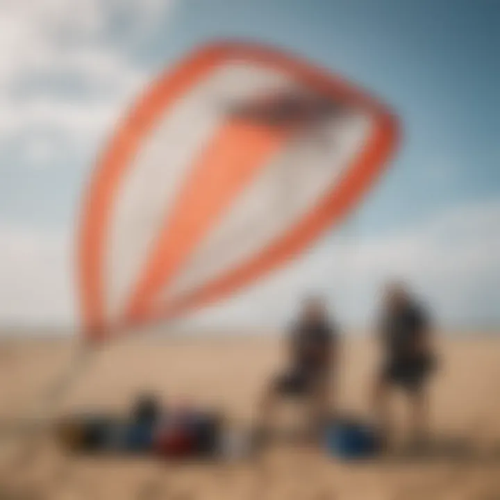 A well-maintained ultralight kite with essential maintenance tools nearby