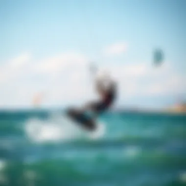 A successful kiteboarding session with efoils in action