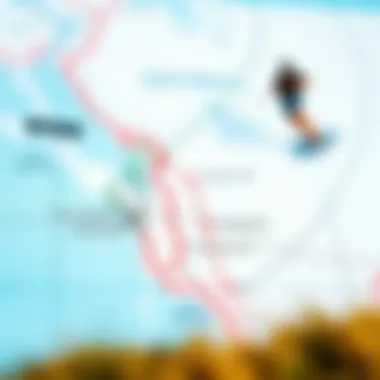 Detailed wind map showcasing optimal kiteboarding spots