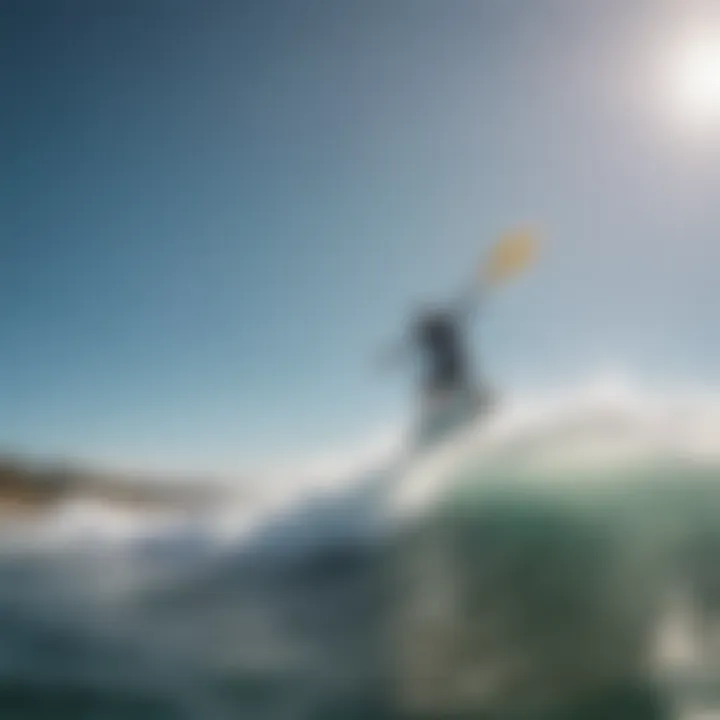 A dynamic view of wing surf SUP in action on the water