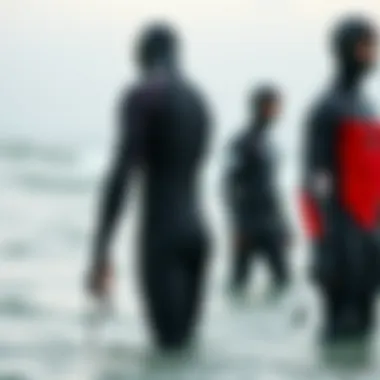 Wetsuit Thickness Comparison Side-by-side comparison of different wetsuit thicknesses and styles