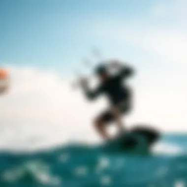 A kiteboarder utilizing Woo Kite 3.0 for effective training methodologies.