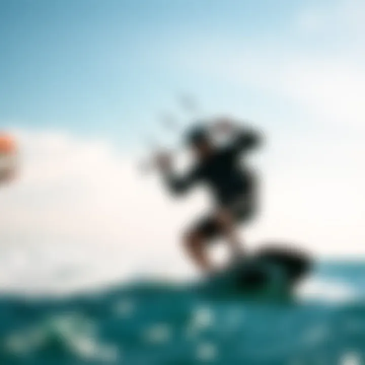 A kiteboarder utilizing Woo Kite 3.0 for effective training methodologies.