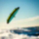 The Dynamic Design of F1 Kites F1 kite soaring above the water showcasing design dynamics