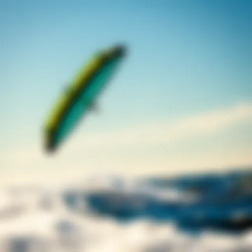 The Dynamic Design of F1 Kites F1 kite soaring above the water showcasing design dynamics