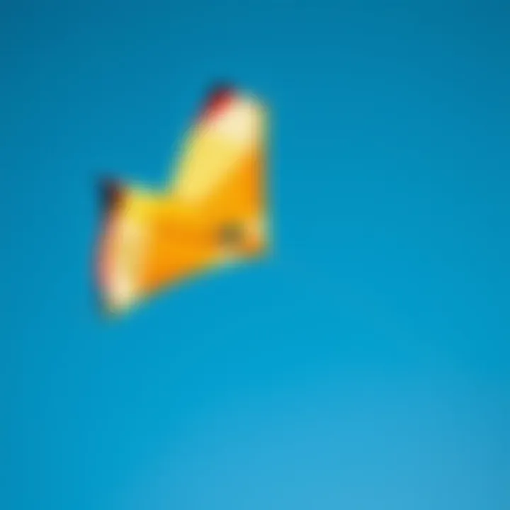 An F1 kite soaring in vibrant colors against a clear blue sky