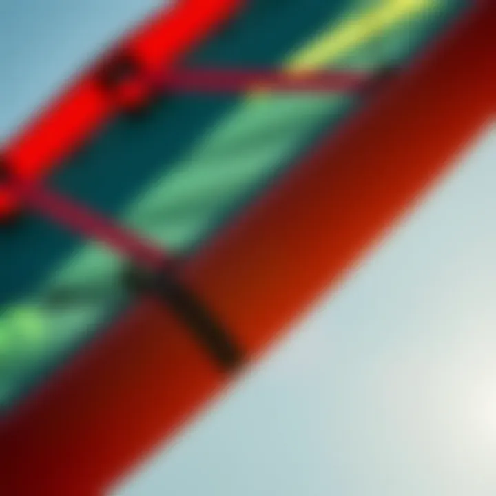 Close-up of F1 kite's technical features highlighting design and materials