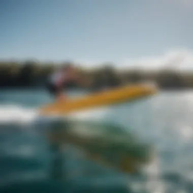 An advanced inflatable wing board gliding over water