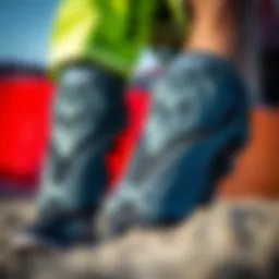 Close-up of Ion knee shin pads showcasing advanced materials