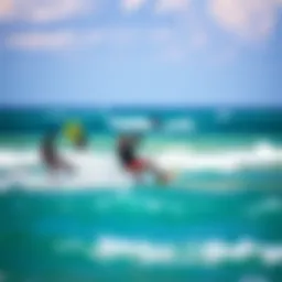 Vibrant kiteboarding action at Kite Beach