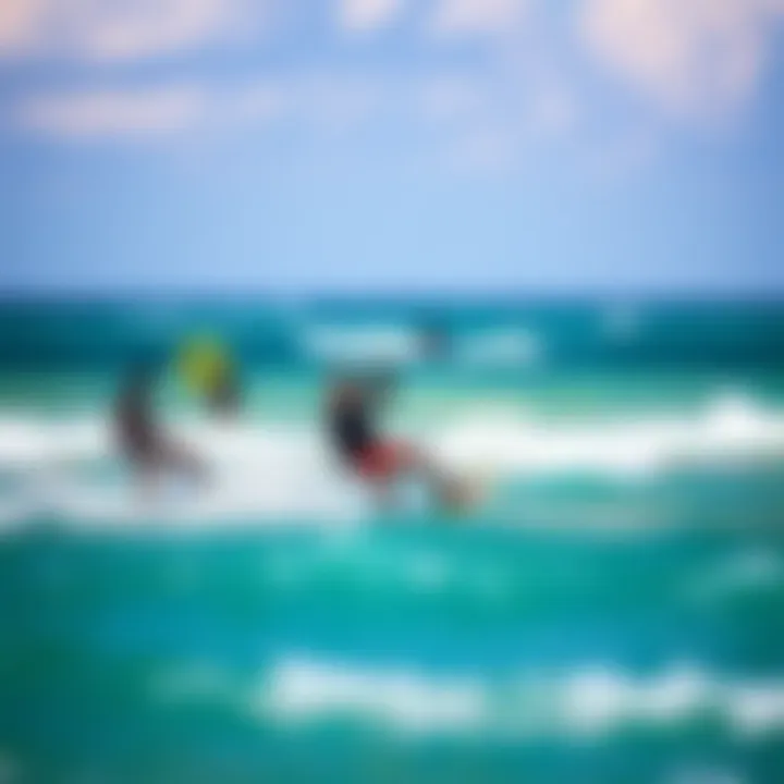 Kiteboarding Enthusiasts at Kite Beach Vibrant kiteboarding action at Kite Beach