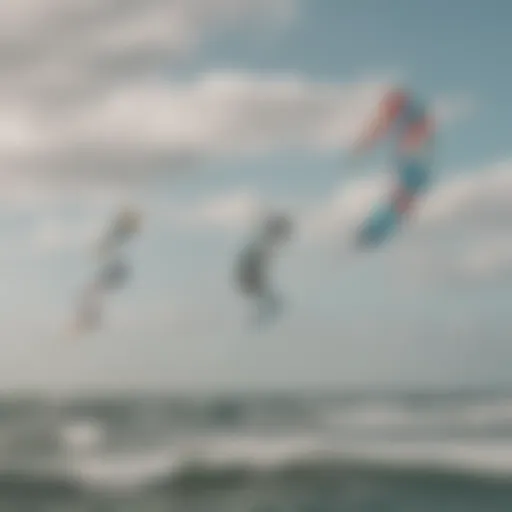 Variety of kite surf kites showcasing different shapes and sizes