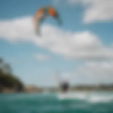 Kite surfers enjoying the vibrant waters of San Juan