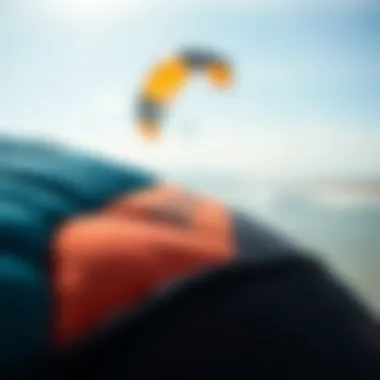 Close-up of durable materials used in high-quality kite surfing bags