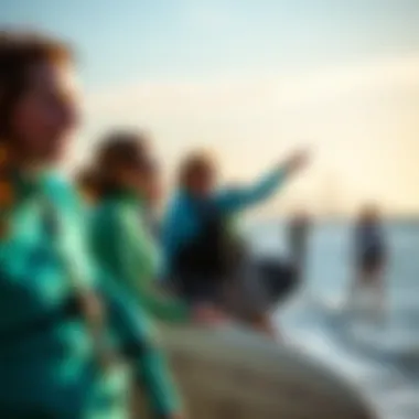 A group of kite surfers enjoying a vibrant community event