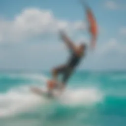 Vibrant kite surfing action on Cancun's turquoise waters