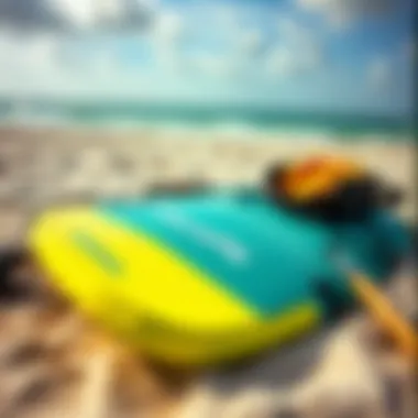 Essential Kite Surfing Gear Kite surfing gear laid out on the beach