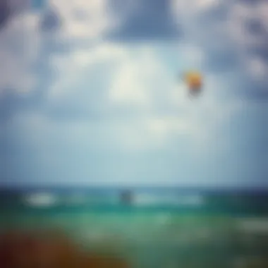 Scenic location for land kite surfing