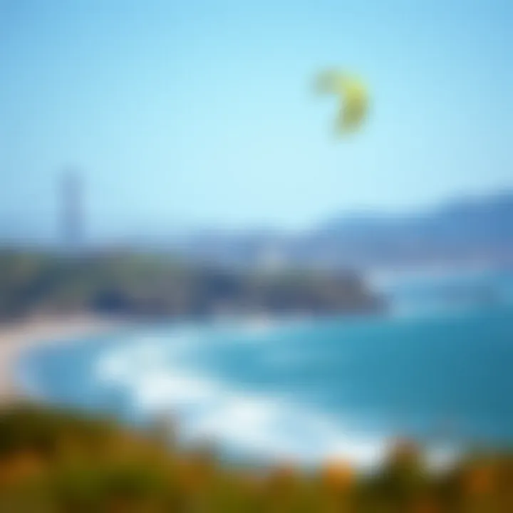 Scenic view of San Francisco coastline for kiteboarding