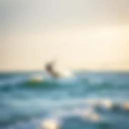Kite surfer navigating the waves at Ocean Beach