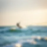 Kite Surfer at Ocean Beach Kite surfer navigating the waves at Ocean Beach