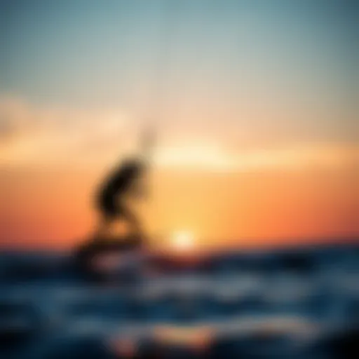 Serene Sunset Kite Surfing Kite surfing at sunset in Long Beach