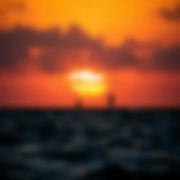 Sunset Serenity for Kite Surfers in Paros A serene sunset view over the waters of Paros, with kite surfers silhouetted