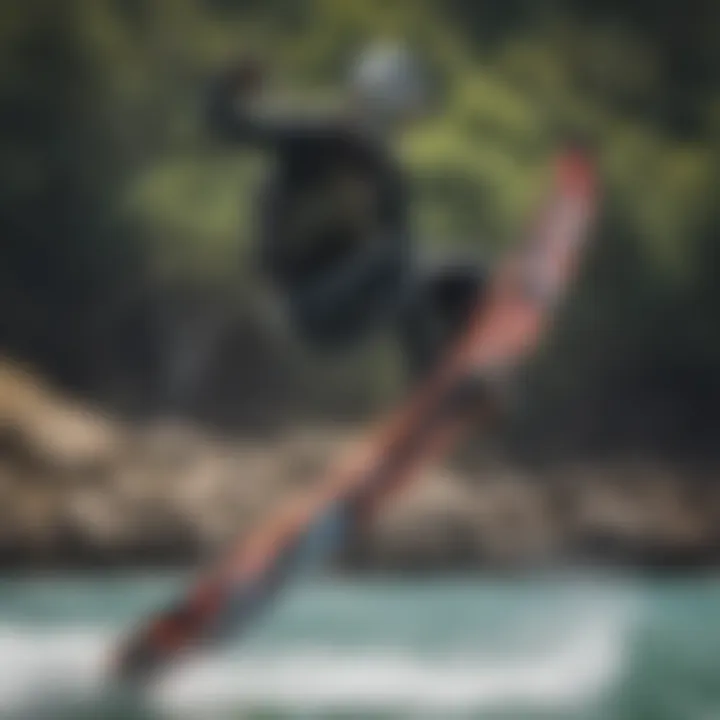 Dynamic kiteboarding scene showcasing a rider in action