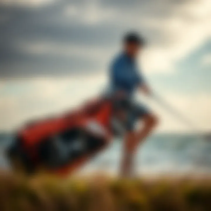 Maintenance tips illustrated for extending the life of a kiteboard golf bag