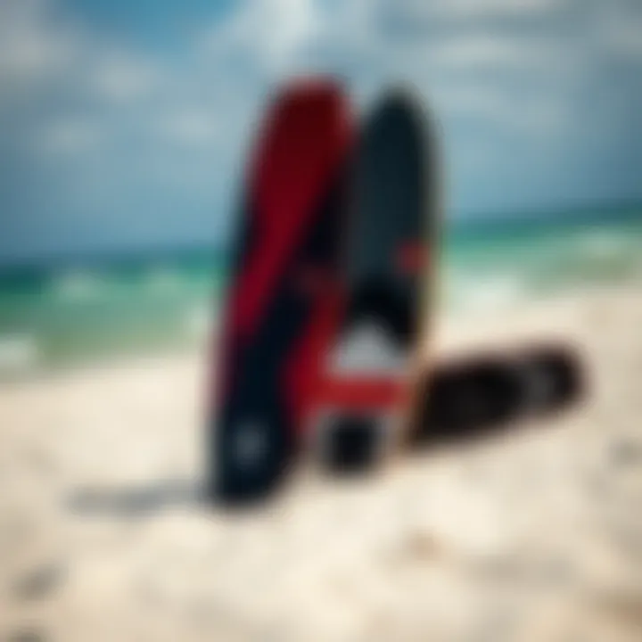 Comparative Analysis of Kiteboard Materials Side-by-side comparison of different kiteboard materials.