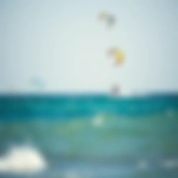 Kiteboarders enjoying the waves in La Paz