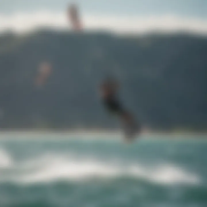 Group of kiteboarders enjoying the sport together