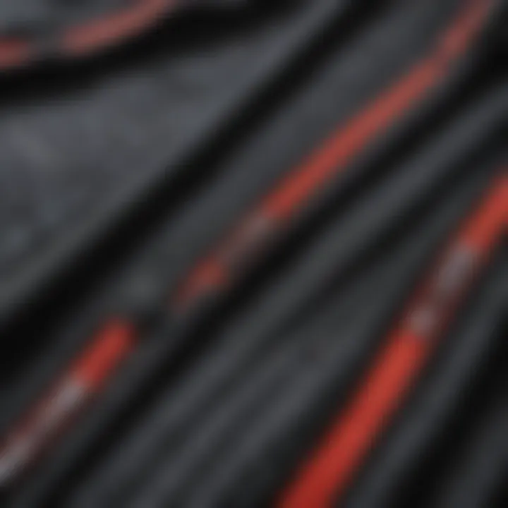 Close-up of the fabric and stitching details on a high-performance harness short.