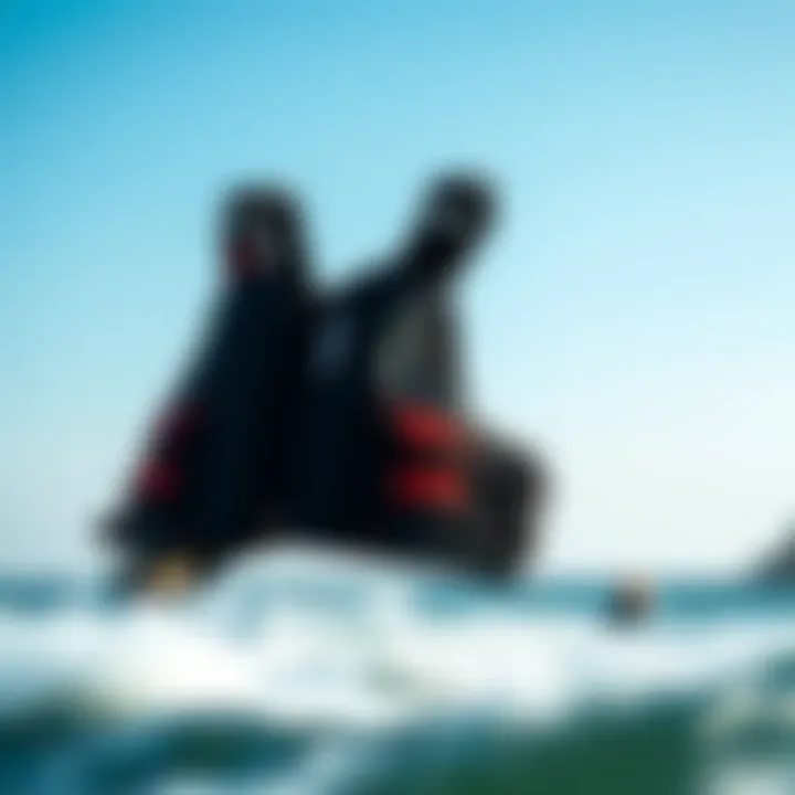 Ergonomic Kiteboarding Vest Design An advanced kiteboarding vest showcasing ergonomic design
