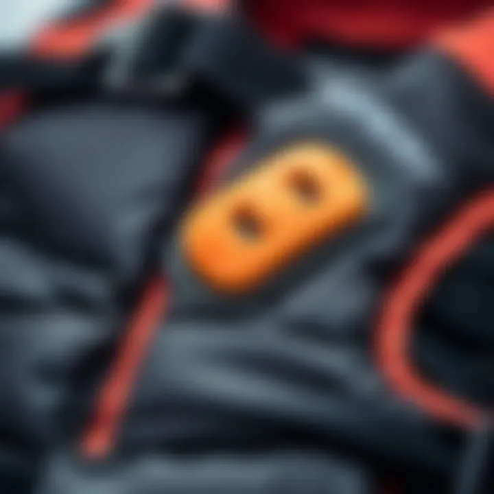 Innovative Materials in Kiteboarding Vests Close-up of unique materials used in kiteboarding vests