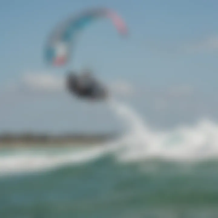 Local kiteboarding spot with varying wind conditions