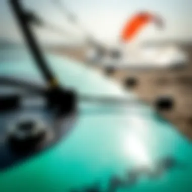 Understanding Kitesurf Board Construction Close-up of kitesurf board materials and design