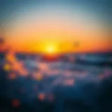 A breathtaking view of kitesurfers riding the waves at sunset in California